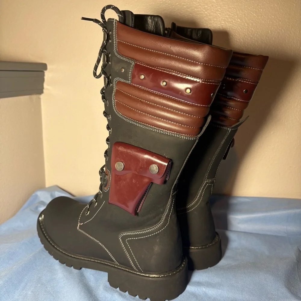 NWOT- Addax Ridge unisex steampunk/goth, conceal n carry, riding boots, size 46